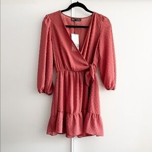 ZARA Swiss Dot Wrap Dress